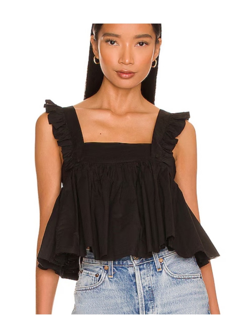 Selkie The Caviar Ruffle Apron Top Sz S